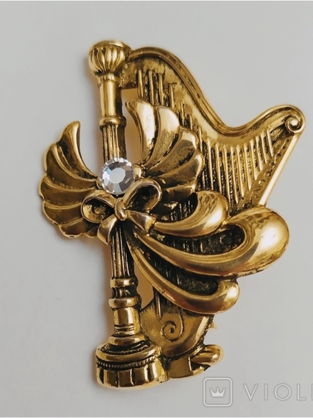 Vintage 1987 Musical Angel Signed Brooch